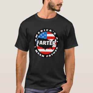Mens America's 1 Farter I Mean Father Us Flag Dad T-Shirt