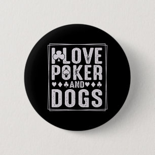 Mens And Dogs Funny Play Card Gambler Performance 6 Cm Round Badge