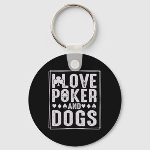 Mens And Dogs Funny Play Card Gambler Performance Key Ring