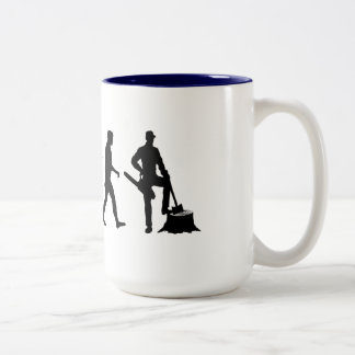 Mens and womens Lumberjack forestry work Two-Tone Coffee Mug
