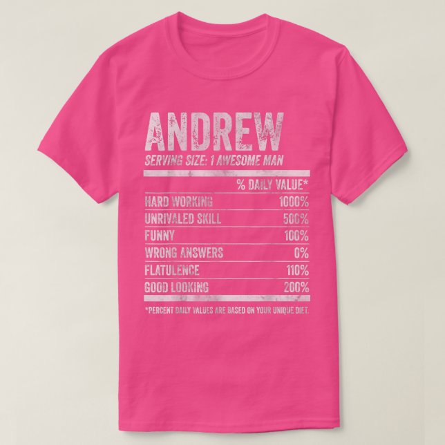 Mens Andrew Nutrition Personalized Name  Funny Nam T-Shirt (Design Front)