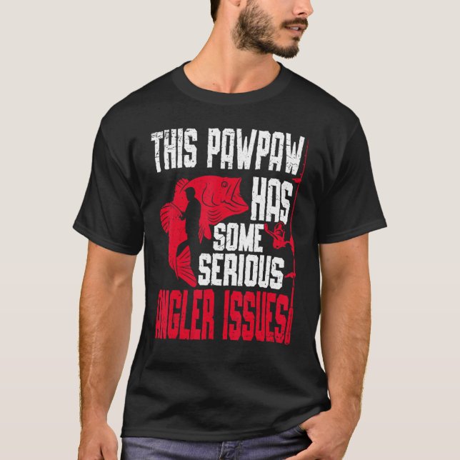 Mens Angler Pawpaw Angling Fisherman Grandpa Fishi T-Shirt (Front)