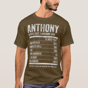 Mens Anthony Nutrition Personalised Name Funny Na T-Shirt