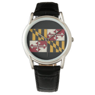 Men's Antique Maryland Flag Watch/Black Watch