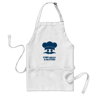 Mens' Apron: "A Man's Place is in the Kitchen" Standard Apron