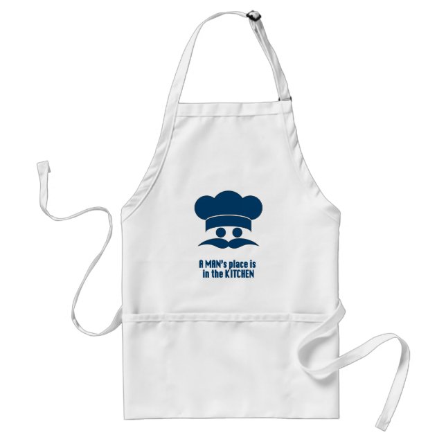 Mens' Apron: "A Man's Place is in the Kitchen" Standard Apron (Front)