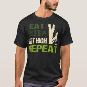 Mens Arborist Dad Tree Surgeon Climbing Chainsaw W T-Shirt