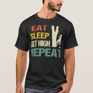Mens Arborist Dad Tree Surgeon Climbing Chainsaw W T-Shirt