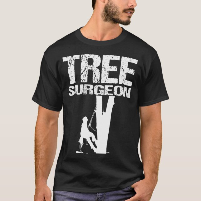 Mens Arborist Gift Dad Tree Surgeon Climbing Chain T-Shirt (Front)