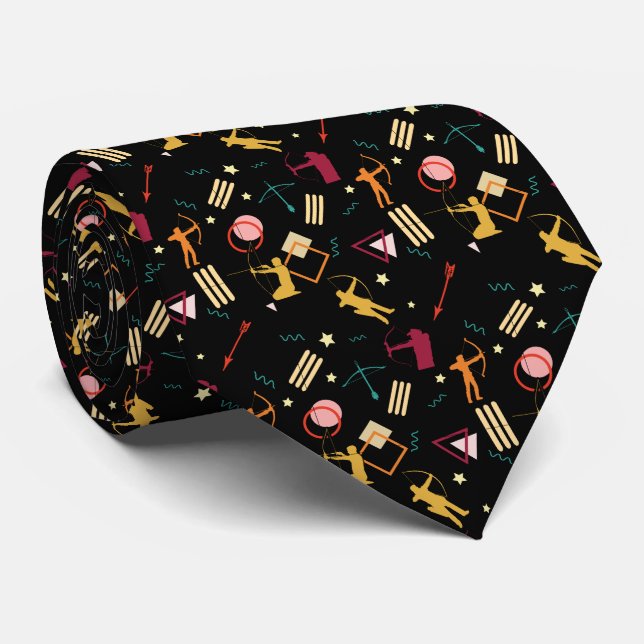 Mens Archery - Boys Bow n Arrow Abstract Art Tie (Rolled)