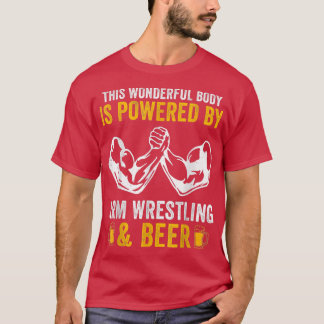 Mens Arm Wrestling & Beer  T-Shirt