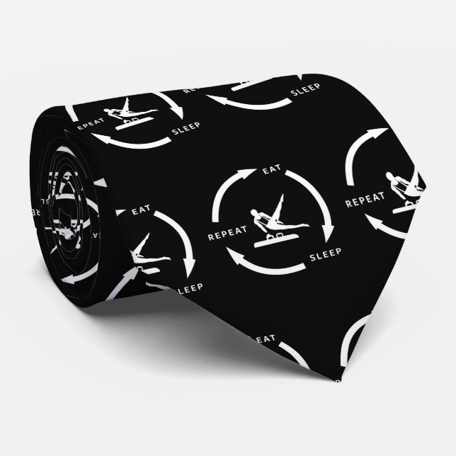 Men's Artistic Gymnastics Eat Sleep Repeat Sports Tie (Rolled)
