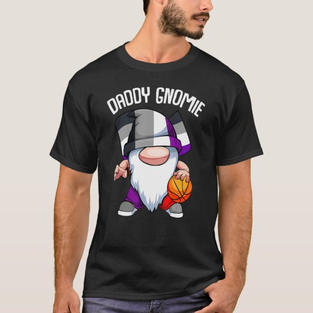 Mens Asexual Basketball Daddy Gnome Lgbt Q Asexual T-Shirt (Front)