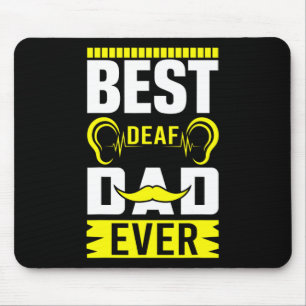 Mens ASL Best Deaf Dad Ever Sign Language Deaf Awa Mouse Mat