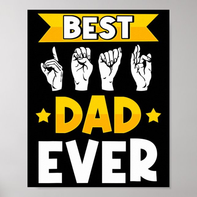 Mens ASL Sign Language Deaf Awareness and Deaf Dad (Front)