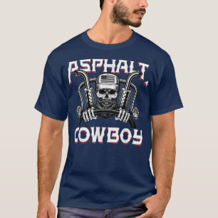 Mens Asphalt Cowboy Funny Truck Driver Trucker Die T-Shirt