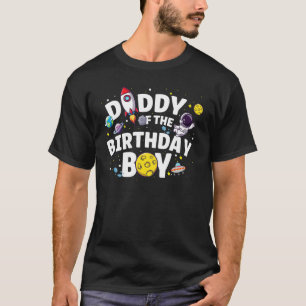 Mens Astronaut Space Theme Party Daddy Of The Birt T-Shirt