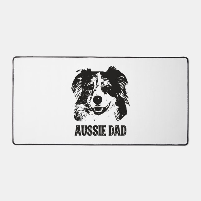 Mens Aussie Dad - Australian Shepherd Dog Dad Desk Mat (Front)