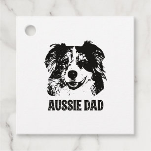 Mens Aussie Dad - Australian Shepherd Dog Dad Favour Tags