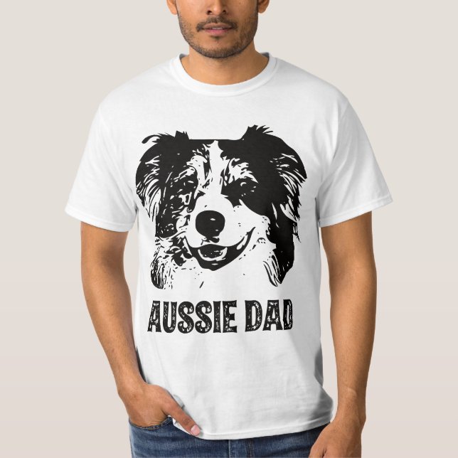 Mens Aussie Dad - Australian Shepherd Dog Dad  T-Shirt (Front)