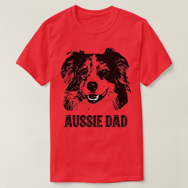 Mens Aussie Dad - Australian Shepherd Dog Dad  T-Shirt (Design Front)
