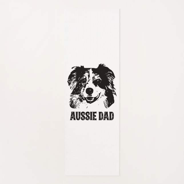 Mens Aussie Dad - Australian Shepherd Dog Dad Yoga Mat (Front)