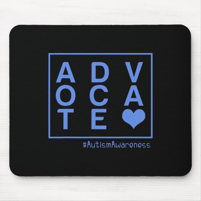 Mens Autism Awareness Advocate Unique Embrace Disa Mouse Mat (Front)