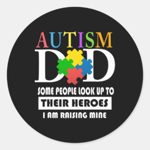 Mens Autism Dad Classic Round Sticker