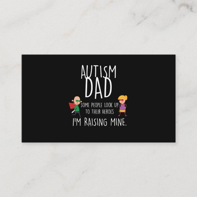 Mens Autism Dad I'm Raising Mine Autism Awareness Business Card (Front)