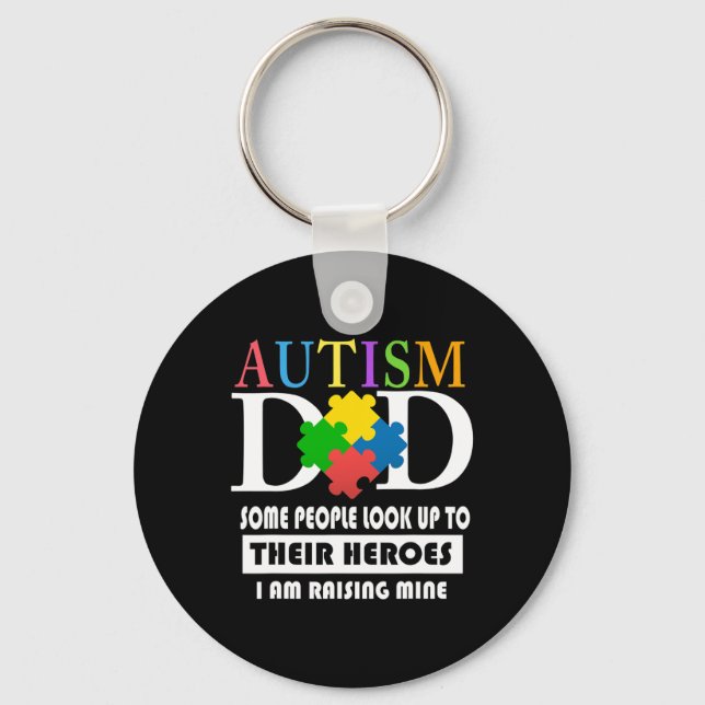 Mens Autism Dad  Key Ring (Front)