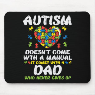 Mens Autism Doesnt Come With Manual Dad Puzzle Awa Mouse Mat