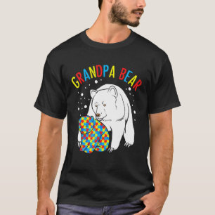 Mens Autism Grandpa Bear Autism Awareness T-Shirt