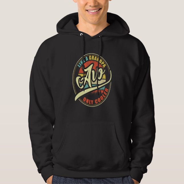 Mens Avo Like A Grandpa Only Cooler Hoodie (Front)