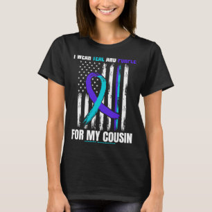 Mens awareness prevention cousin american flag T-Shirt