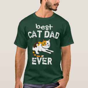 Mens Awesome Best Cat Dad Ever Mens Cat Lover T-Shirt