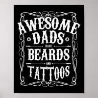 Mens Awesome Dads Have Beards And Tattoos Funny Gi