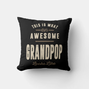 Mens Awesome Grandpop Grandpa Gift Cushion