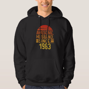 Mens Awesome Husband since 1983 Wedding Anniversar Hoodie