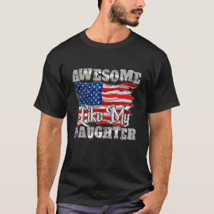 Mens Awesome Like My Daughter American Flag  Dad F T-Shirt