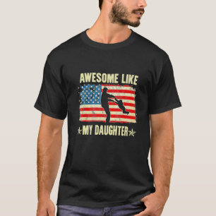 Mens Awesome Like My Daughter American Flag Dad Pr T-Shirt