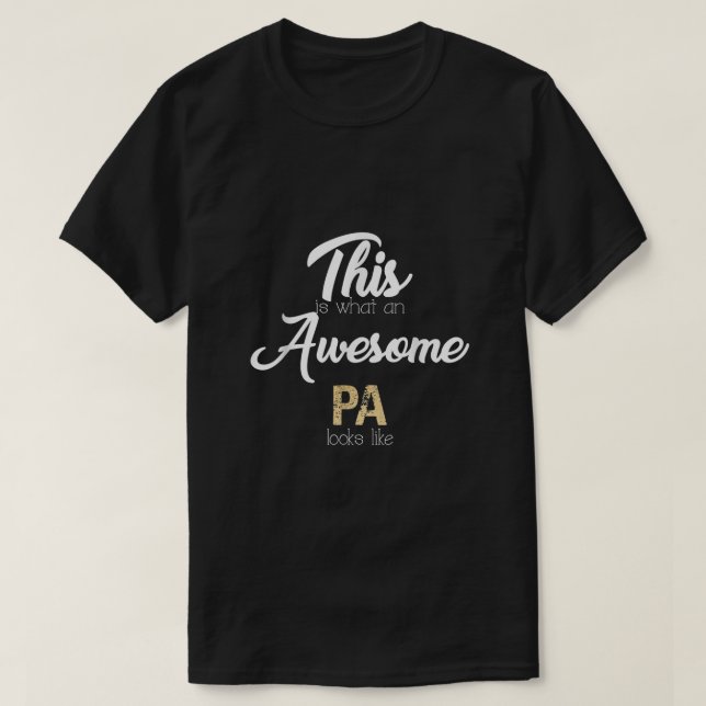 Mens Awesome Pa Gift for Grandfather from Granddau T-Shirt (Design Front)