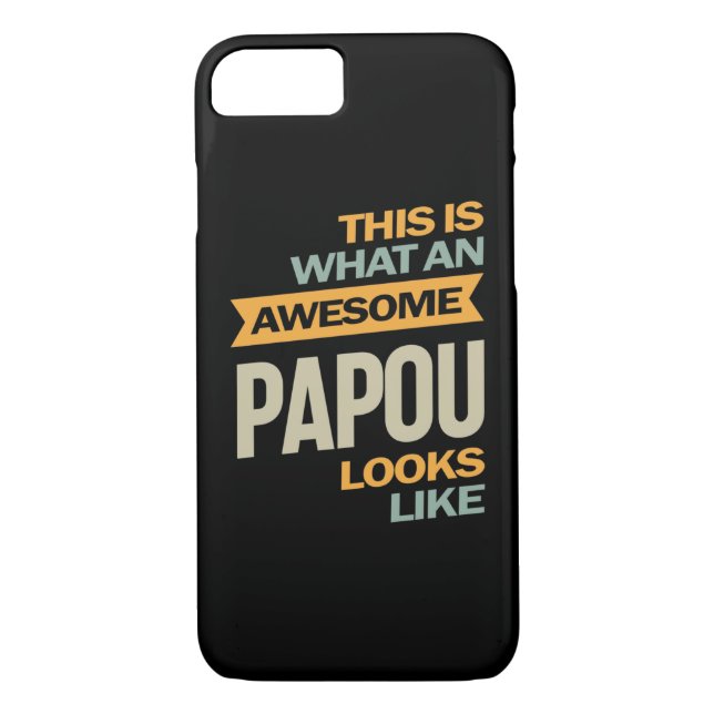 Mens Awesome Papou Looks Like - Father Gift Case-Mate iPhone Case (Back)