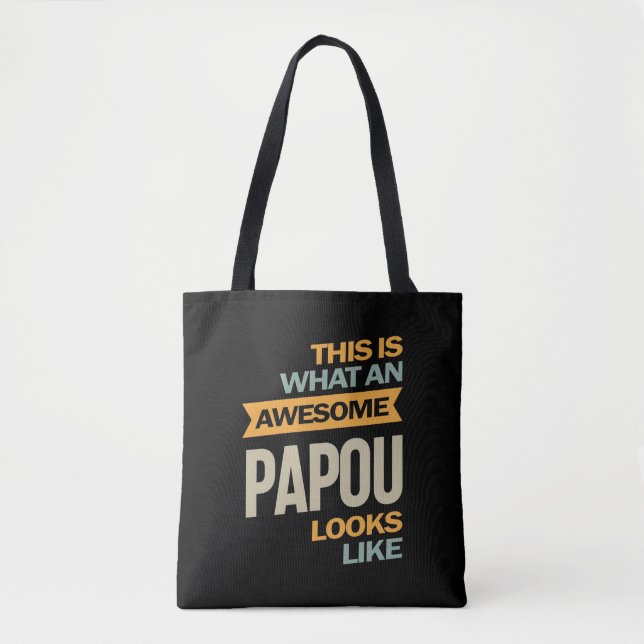 Mens Awesome Papou Looks Like - Father Gift Tote Bag (Front)