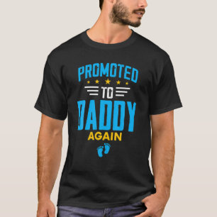 Mens Awesome Promoted To Daddy Again Funny Pregnan T-Shirt