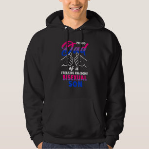 Mens Awesome Proud Bisexual Dad Pride LGBT Awarene Hoodie