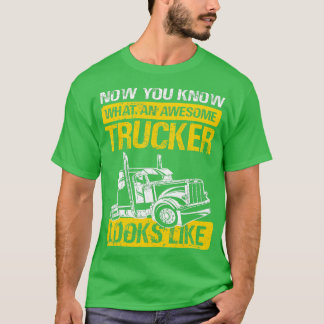 Mens Awesome Trucker Looks Like  Truck Driver Truc T-Shirt