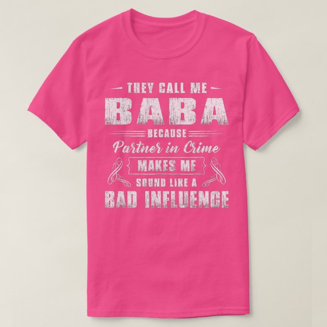 Mens Baba Partner In Crime  Funny Grandpa Fathers  T-Shirt (Design Front)