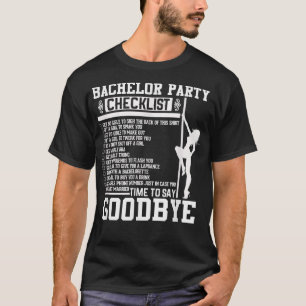 Mens Bachelor Party Checklist Groom Groomsmen Wedd T-Shirt