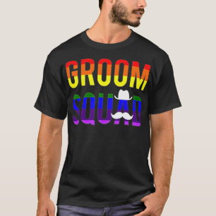 Mens Bachelor Party Gay Pride Groom Squad best fri T-Shirt