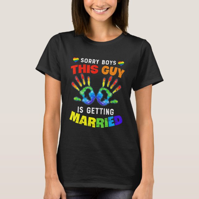 Mens Bachelor Party Lgbt Gay Pride Groom Bride Guy T-Shirt (Front)